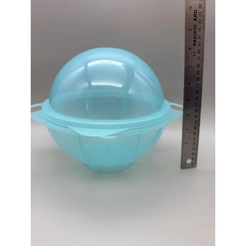 VTG 70s Copco Blue Plastic Sphere Lettuce Crisper Salad Keeper 9